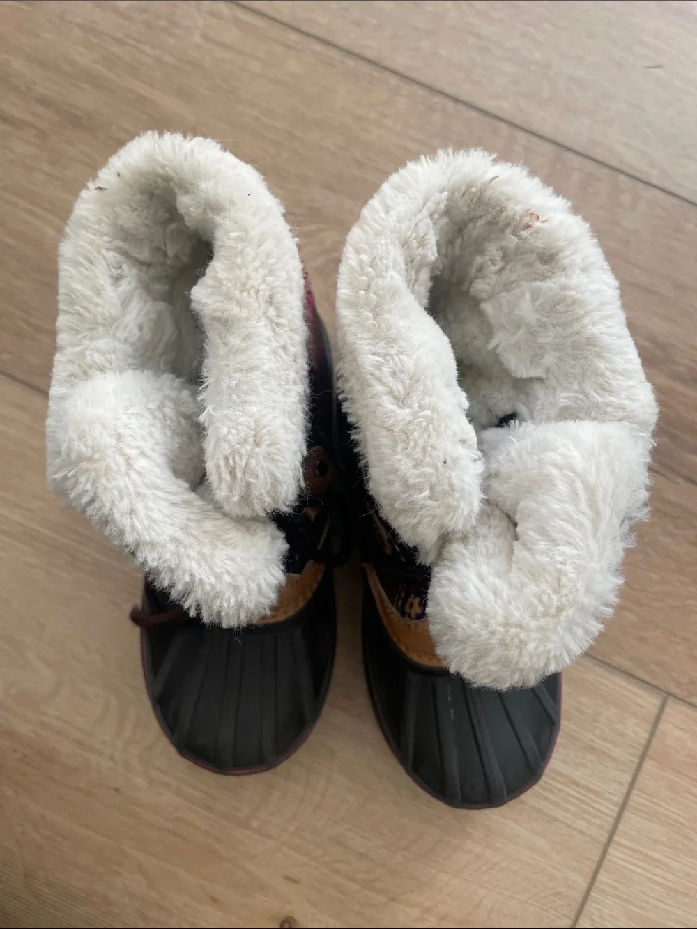 London Fog Girls Brown Pink Black Faux Fur Lined Snow Boots Toddler,Girl 12